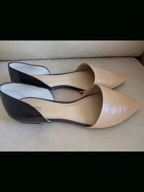 MICHAEL Michael Kors Julieta D’Orsay Leather Two Tone Pointed Flats 10
